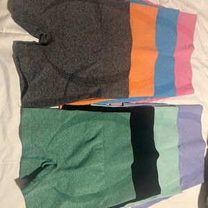 Colorful Seamless Workout Shorts Set